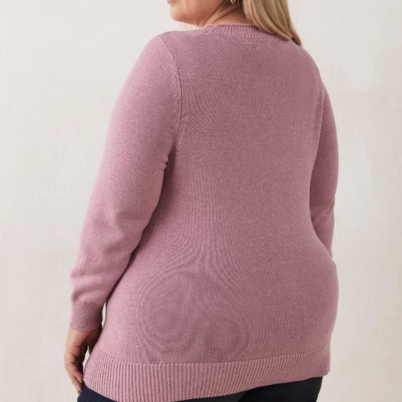 Penningtons NWT Shaker Stitch Pink Cotton Sweater Size X - Picture 3 of 4